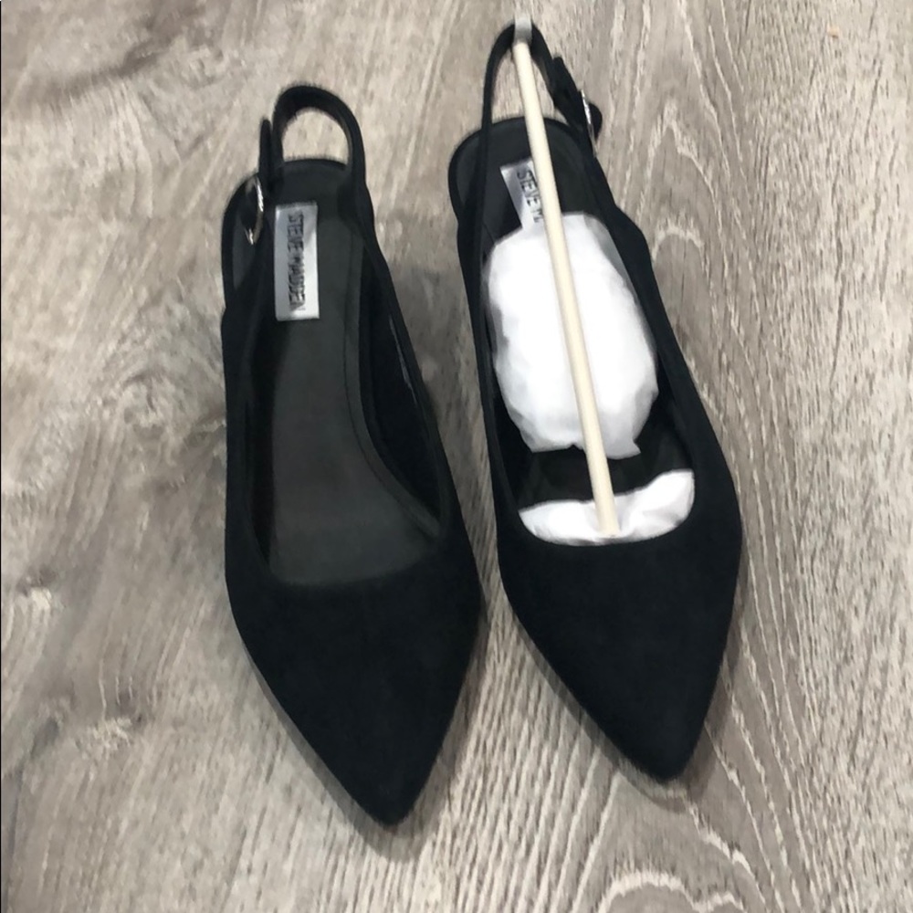 Black slick back heels
